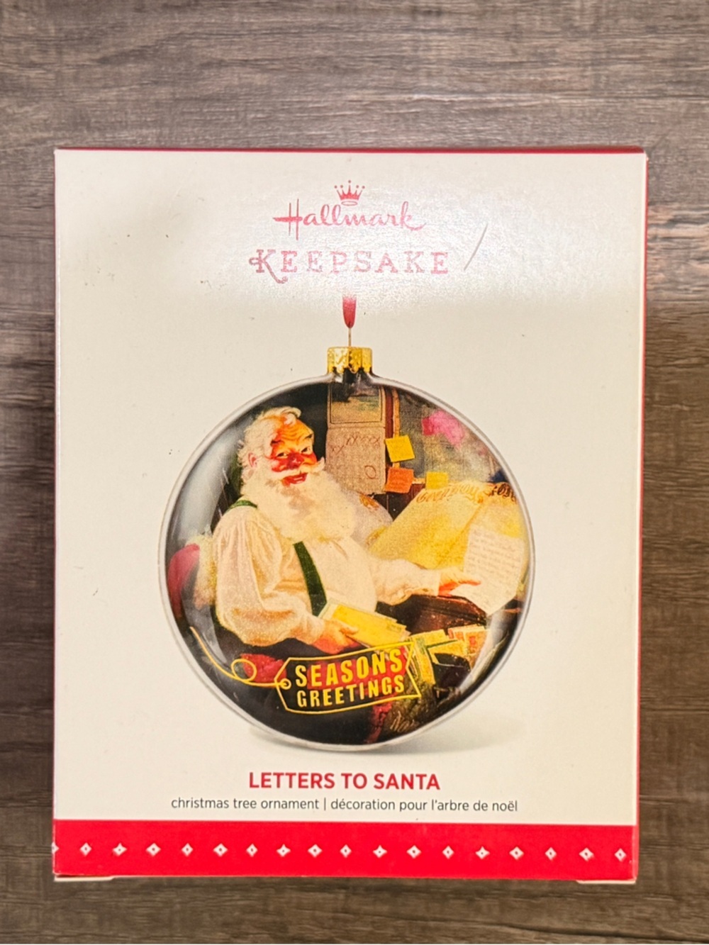 NEW IN BOX ‘Letters to Santa' Ornament - Red & White